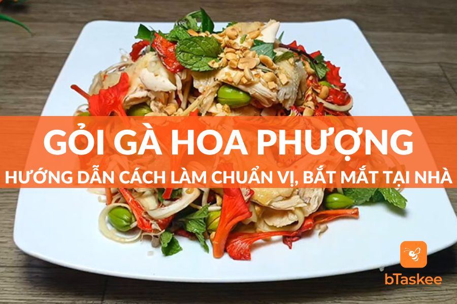 Cách Làm Gỏi Gà Hoa Phượng Màu Bắt Mắt - Vị Bắt Miệng