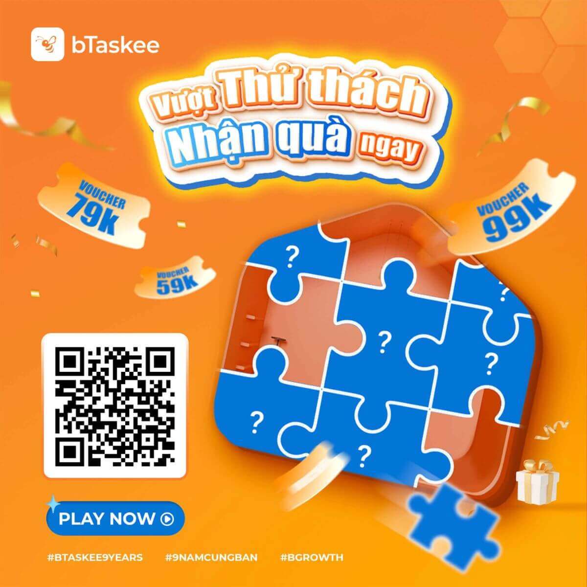 Game mở quà sinh nhật 9 năm đã có trên ứng dụng bTaskee