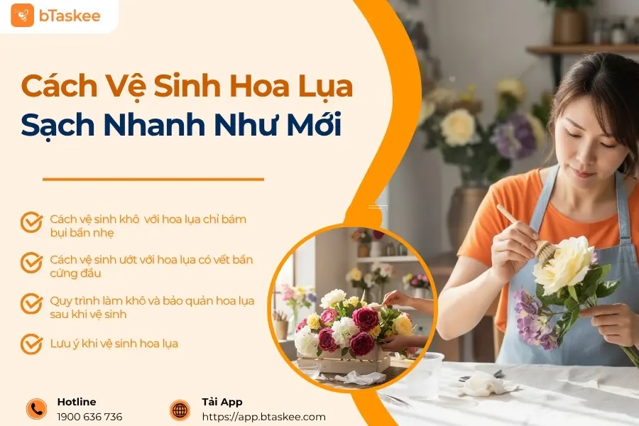 Cách Vệ Sinh Hoa Lụa Sạch Nhanh Như Mới