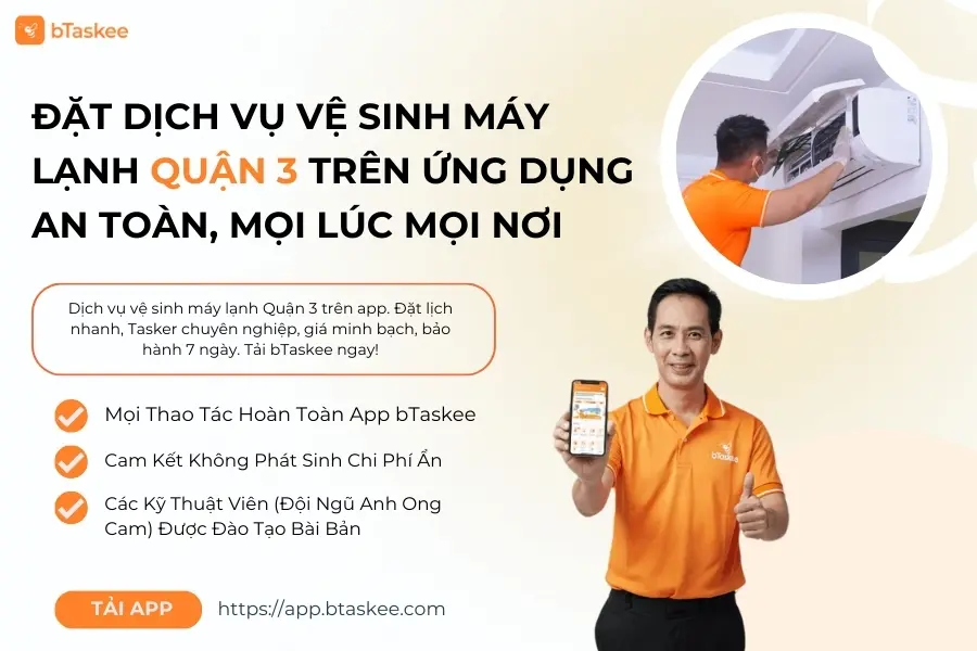 Đặt Dịch Vụ Vệ Sinh Máy Lạnh Quận 3 Trên Ứng Dụng An Toàn, Tiện Lợi
