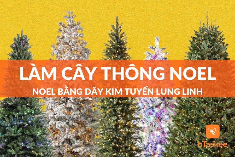 Cách Trang Trí Cây Thông Noel Bằng Dây Kim Tuyến Lung Linh